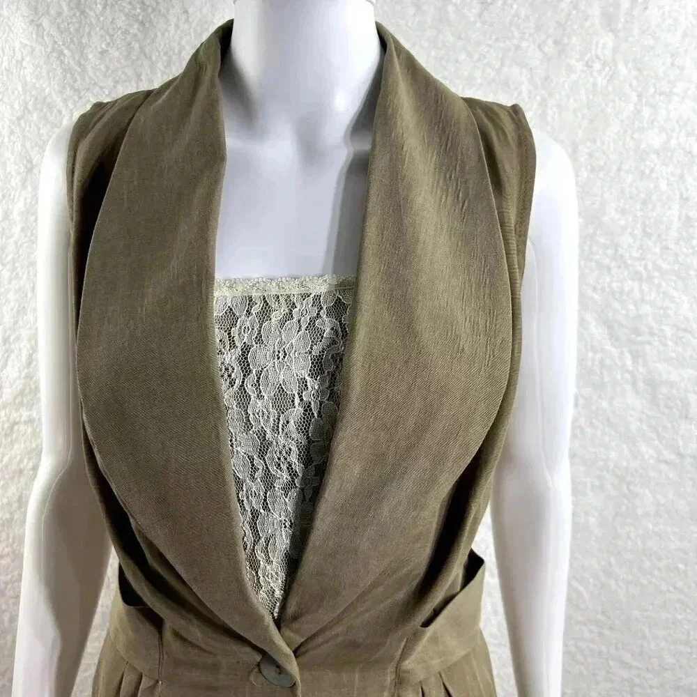 All That Jazz Vintage Womens Top/Jacket Pant Suit size 9/10 Minimalist - Picture 4 of 16